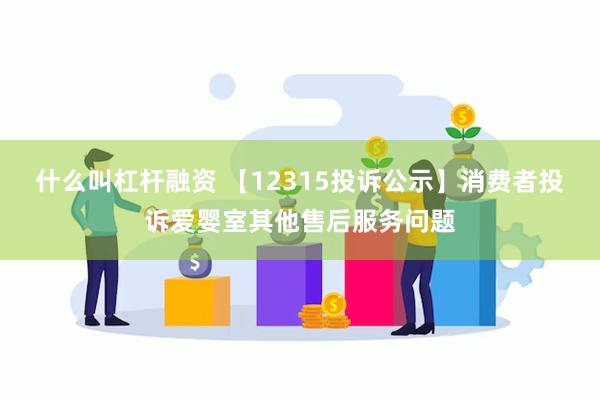什么叫杠杆融资 【12315投诉公示】消费者投诉爱婴室其他售后服务问题